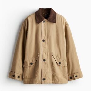 H&M Tan Jacket with Brown Collar
